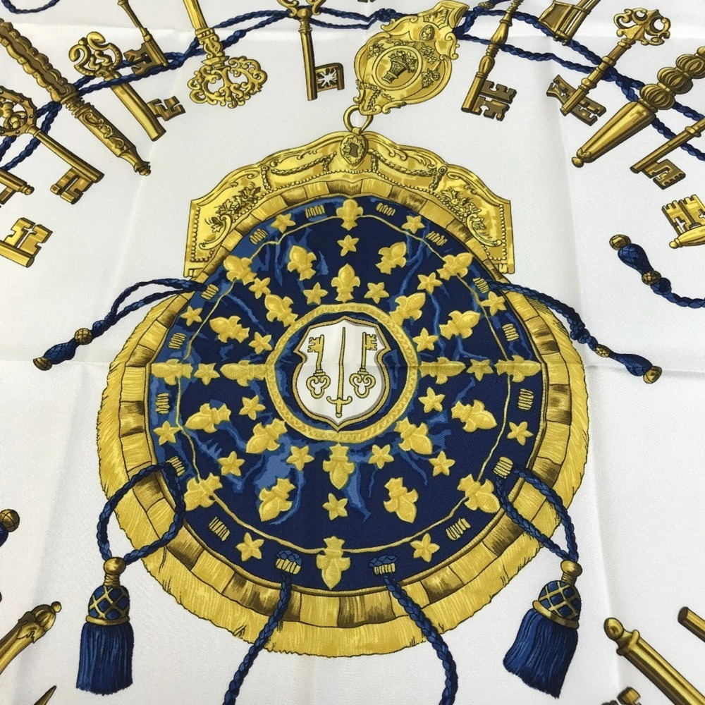 HERMES Authentic White Silk Scarf - Picture 10 of 10